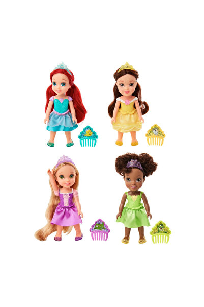 DİSNEY PRİNCESS Păpușă Disney Princess cu sclipici și pieptene, 15 cm