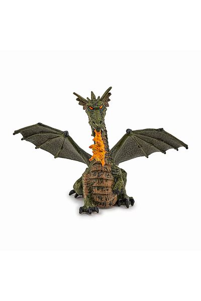 Papo Figurina Dragon Verde Inaripat Cu Flacara