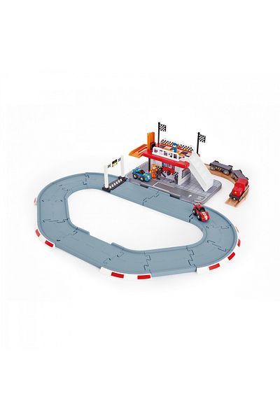 Hape Children's Toy Racing Station (34 PIECES)