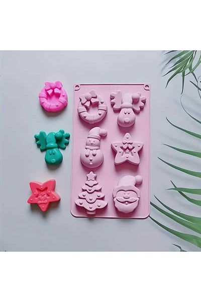 Micostore Silicone Mold With 6 Molds, Christmas, For Chocolate, Biscuits, Gingerbread, 29.5 X 17 X 3 Cm