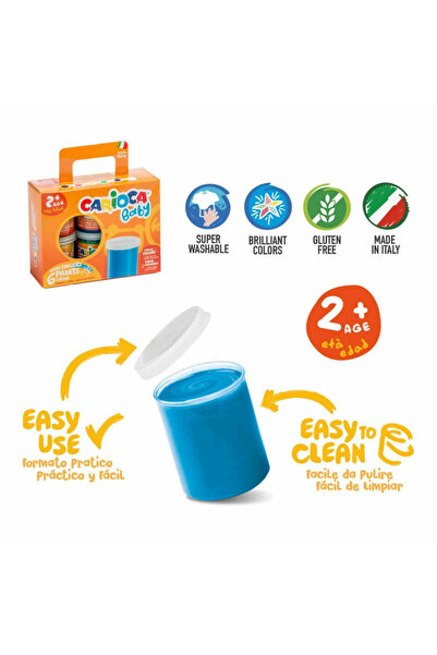 CARIOCA Sada omyvatelných fixů, barevné pastelky pro malování prsty pro děti od 1 roku a 2 let, miminka