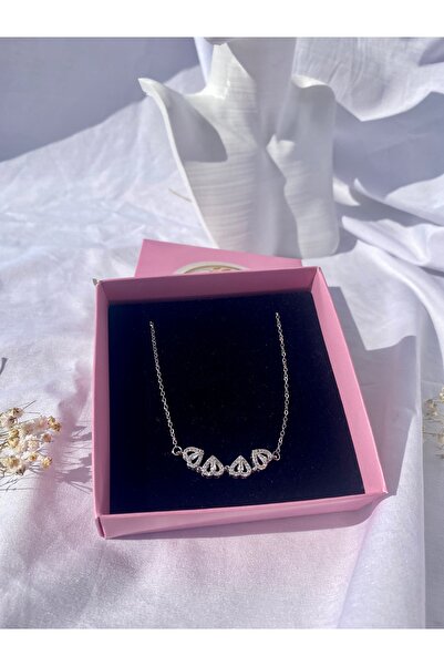Miravera Jewellery Dört Yapraklı Mıknatıslı Yonca Kalpli Aşk Kolyesi