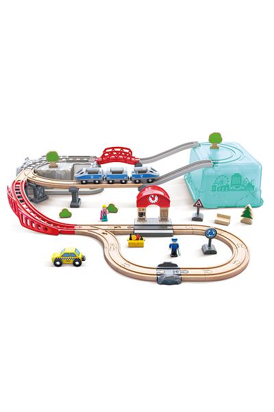 Hape Wooden Toy - City Train Set (48 PIECES)