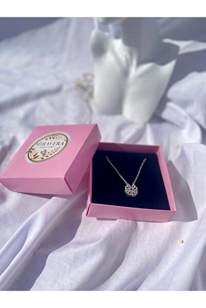 Miravera Jewellery Dört Yapraklı Mıknatıslı Yonca Kalpli Aşk Kolyesi