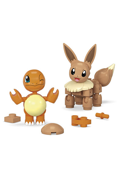 mattel Pokemon Mega Set Two Balls Charmander And Eevee 40 Pieces