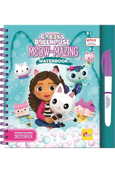 Lisciani Waterbook: Gabby's Dollhouse & Kittens Coloring Book