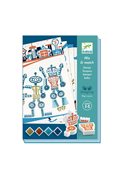 djeco Joc creativ cu ștampile de roboți extratereștri,