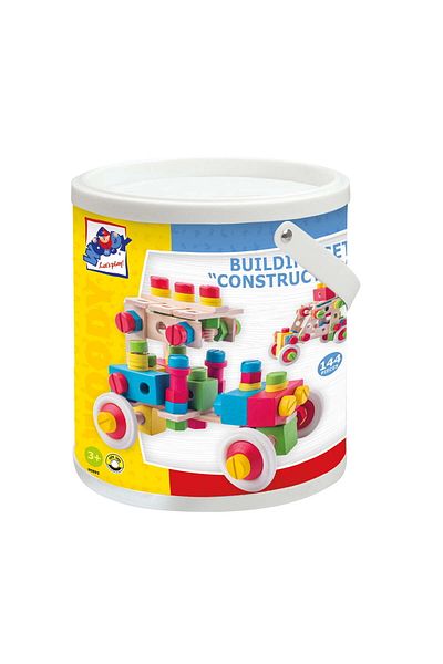 Woody Wooden Toy - Bucket Construction Set (144 PIECES)