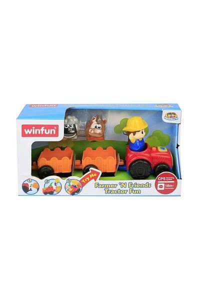 WINFUN Tractor With Trailer And Farmer Figurine For Babies,
