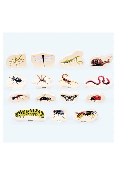 TickiT Blocuri Din Lemn Cu Insecte, 15 Piese,