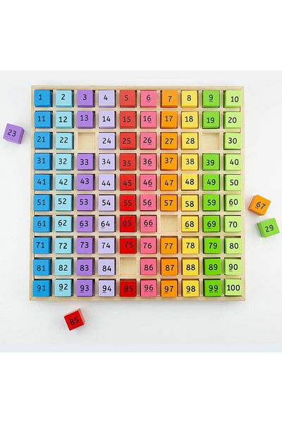 BigJigs Tabla cu 100 de numere colorate