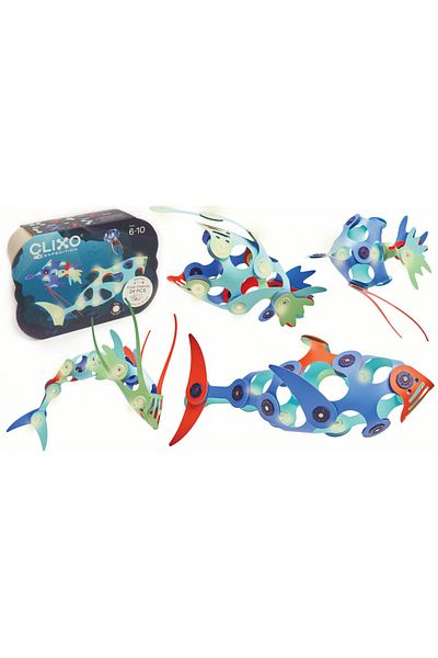 Clixo Magnetic Building Set - Marine Animals (24 Pieces)