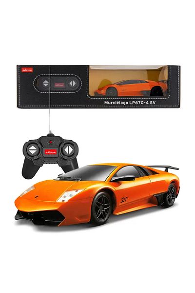 Rastar Masina Cu Telecomanda Lamborghini Murcielago Lp670 Portocaliu Cu Scara 1 La 24