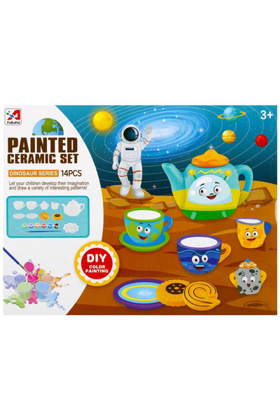 MC Micostore Set Cesti Si Ceainic De Pictat, Set De Ceai Din Ceramica Pentru ...