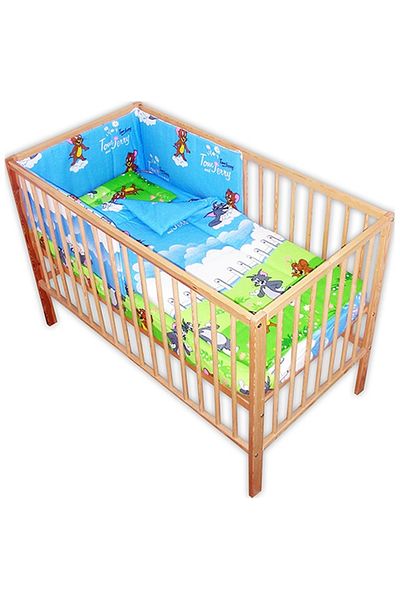Hubners Cat And Mouse 4-piece Blue Crib Bedding