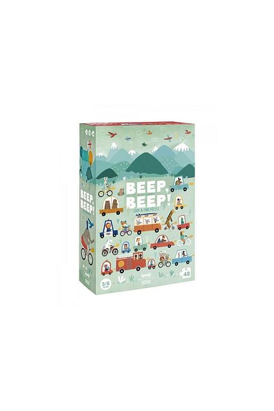 Londji Giant Puzzle With 48 Pieces And Observation Game, Beep Beep!