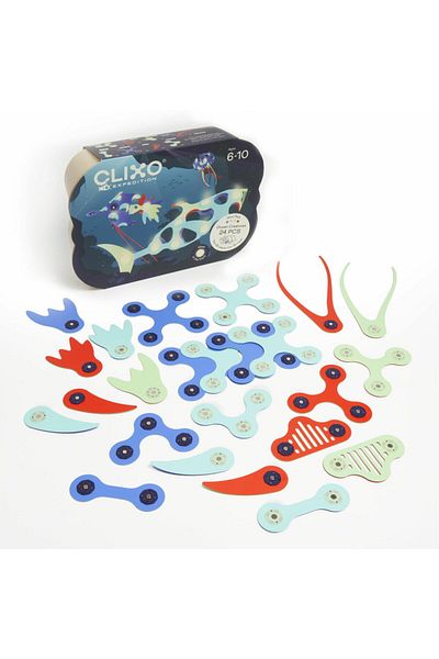 Clixo Magnetic Building Set - Marine Animals (24 Pieces)