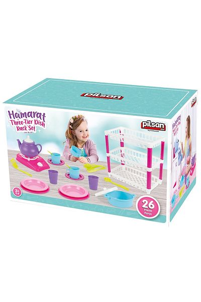 PİLSAN Pilsan Hamarat Three-Tier Dish Rack Tea Serving Set