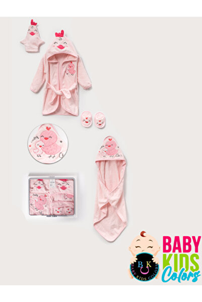 baby kids colors طقم روب حمام للأطفال بغطاء للرأس مكون من 4 قطع مصنوع من القط...