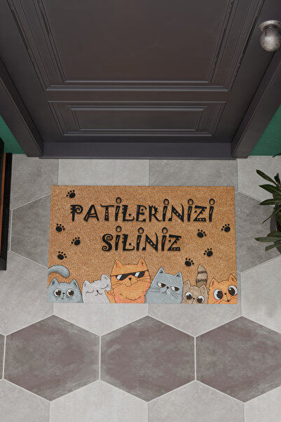Charmbi Kedi Patileri Dekoratif Çok Amaçlı İç ve Dış Kapı Paspası