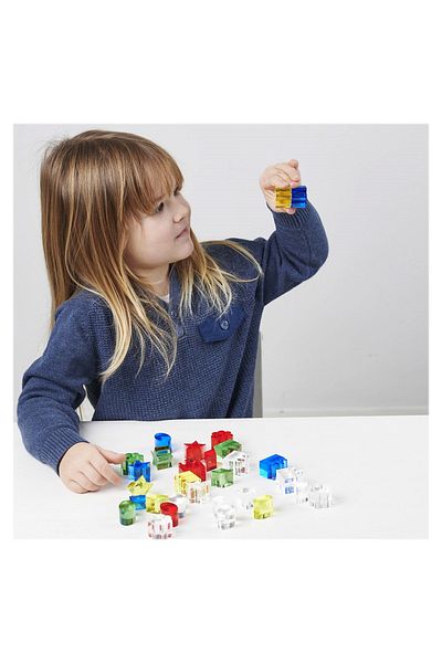 TickiT Transparent Colored Crystals, Set of 30 Pieces,