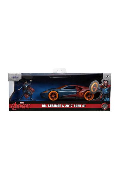 Simba Jada Marvel Ford GT Diecast Car 1:32 Scale and Doctor Strange Diecast Figure