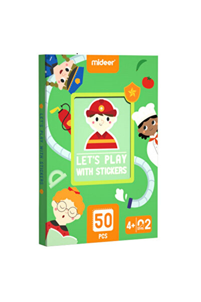 Mideer Sticker Pasting Activity Set, Paper Cutting and Trimming, Let's Play With Stickers, Level 02 Medium