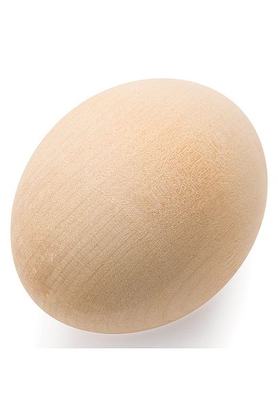 Micostore Natural Wooden Egg, From A Hen, For Painting And Decorating, Easter Eggs, With Defects
