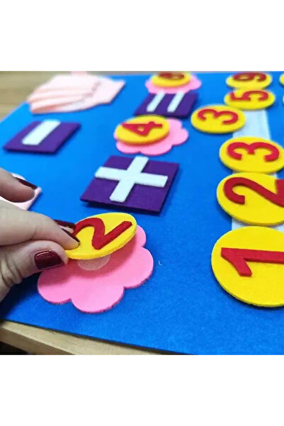 Micostore Felt Board With Numbered Tokens And Velcro Fastening, Math Toy Finger Counting
