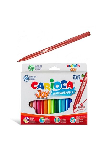 CARIOCA Set de 36 markere pentru copii, super lavabile, vârf fin, Joy