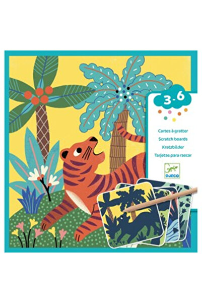 djeco Δημιουργικό Σετ Ξυστό, Μεγάλα Ζώα για Μικρά Παιδιά