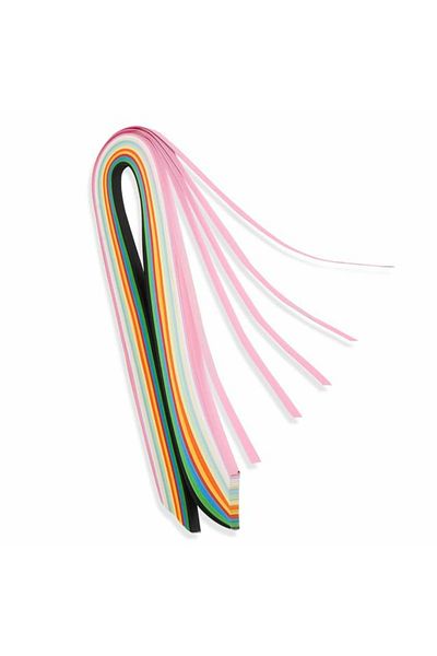 Micostore Quilling Paper, Set of 144 Strips, Craft Strips, 10 Colors, 75 Cm Length