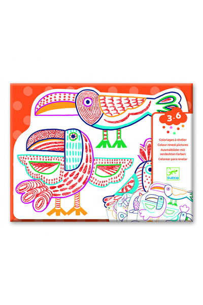 djeco Set De Colorat Si Desenat, Familii De Animale,