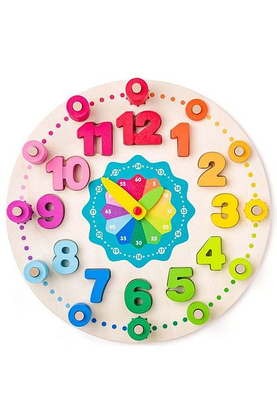 Woody Jucărie din lemn - Ceas educativ cu matematică
