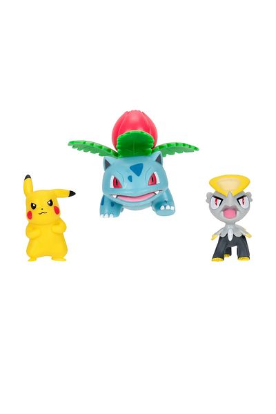 Pokemon - Set 3 Figurine De Actiune, 3pk: Pikachu #2, Jangmo-o, Ivysaur W21