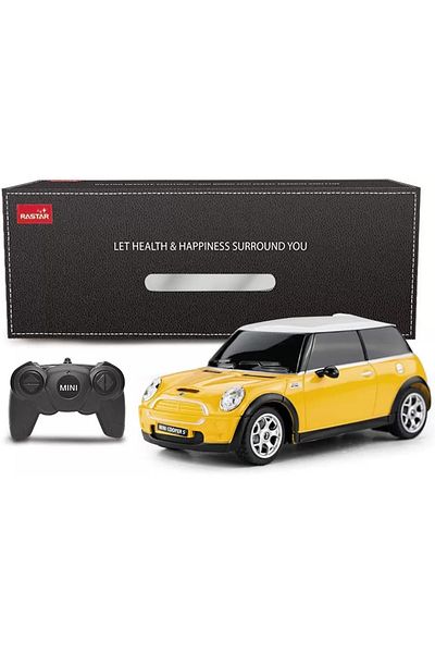 Rastar YELLOW MINI COOPER REMOTE CONTROL CAR WITH 1 TO 24 SCALE