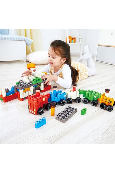 Hape Polym - Toy Vehicles For Children (130 PIECES)