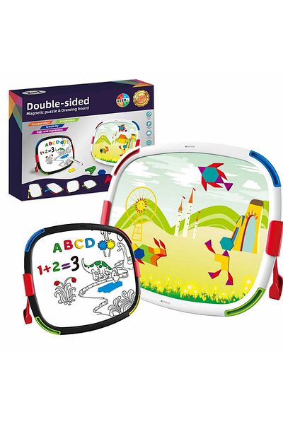 Micostore Double-Sided Magnetic Board for Drawing and Tangram Puzzles
