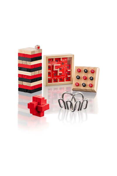 Woody Joc de logică - Set de mini jocuri, 5 în 1