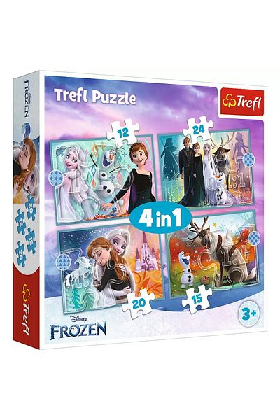 Trefl Puzzle 4v1 Ledové království 2: Úžasný svět Disney