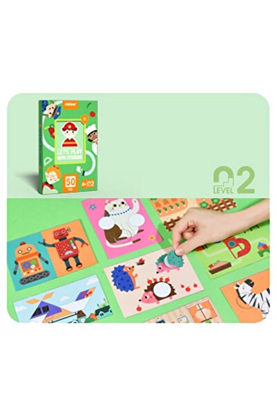 Mideer Sticker Pasting Activity Set, Paper Cutting and Trimming, Let's Play With Stickers, Level 02 Medium