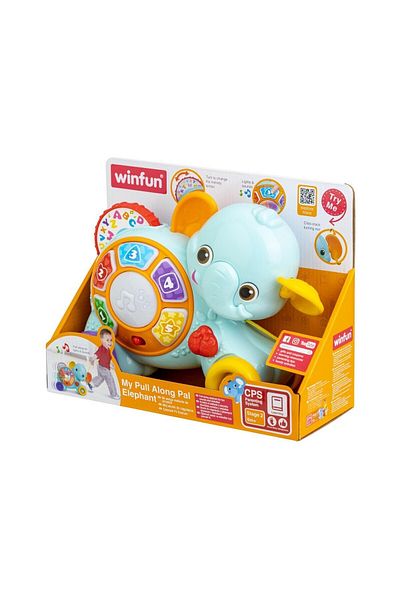 WINFUN Elephant Pull Toy With Sounds And Lights For Babies,