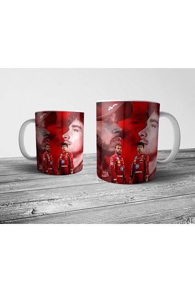 Pixxa Hamilton & Leclerc F1 Ferrari Trophy Cup Model