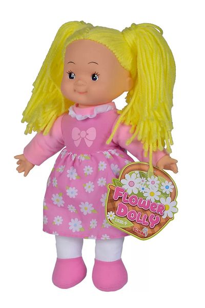 Simba Flower Dolly 38cm Fabric Doll With Yellow Hair