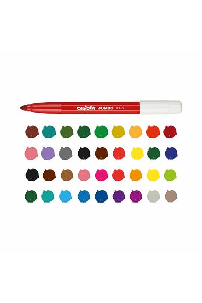 CARIOCA Set 50 Carioci Pentru Copii, Super Lavabile, Varf Gros, Jumbo, Galetusa