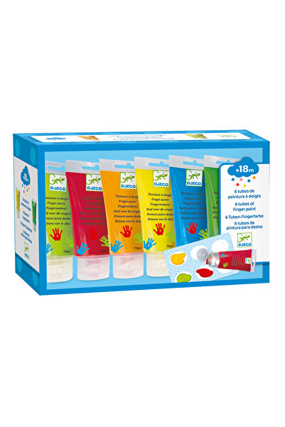 djeco Set 6 Culori De Pictat Cu Mana Si Degetele, Lavabile, Finger Paint,