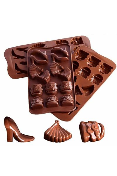 Micostore Chocolate And Jelly Candy Mold, Fashion Model, Silicone, 14 Cavities, 20 X 10 Cm