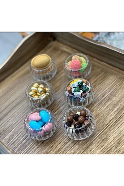 Home 6 Double-Sided Sauce Bowls, Twisted Snack Bowl, Appetizer, Turkish Delight Bowl, Coffee Side Presentation Bowl