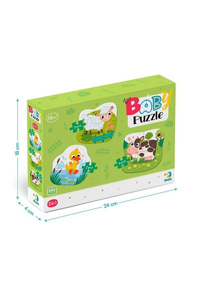 Dodo Puzzle 3 In 1 - Animalutele De La Ferma (2,3,4 PIESE)