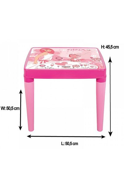 PİLSAN Set Table With 2 Chairs For Children Pilsan Hobby Study Table Pink